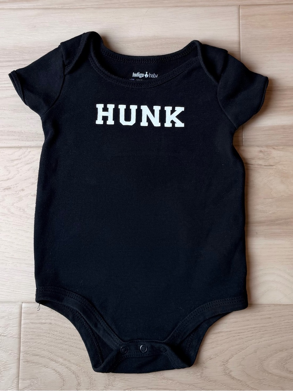 Indigo Baby Black Hunk Graphic Bodysuit Onesie Size 6-12 Months